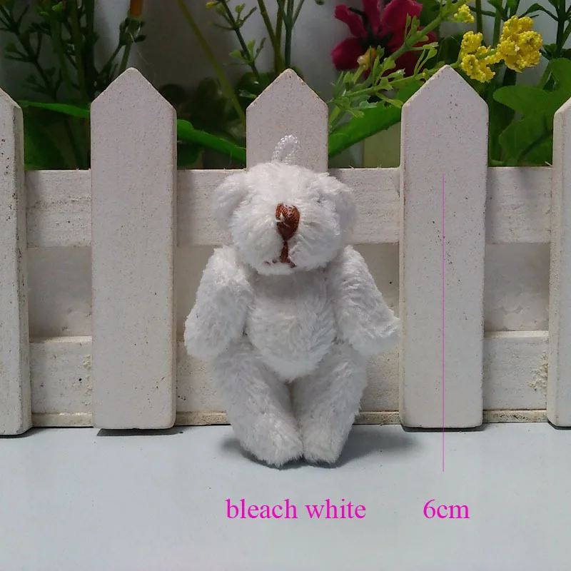 Bleach white Мягкие игрушки, милый плюшевый мишка, кукла, 6 см, шарнирная ручная и ножная работа, сделай сам, креативный Мишка ручной работы, мобильный телефон, ювелирная игрушка для девочек - Цвет: Bleach white