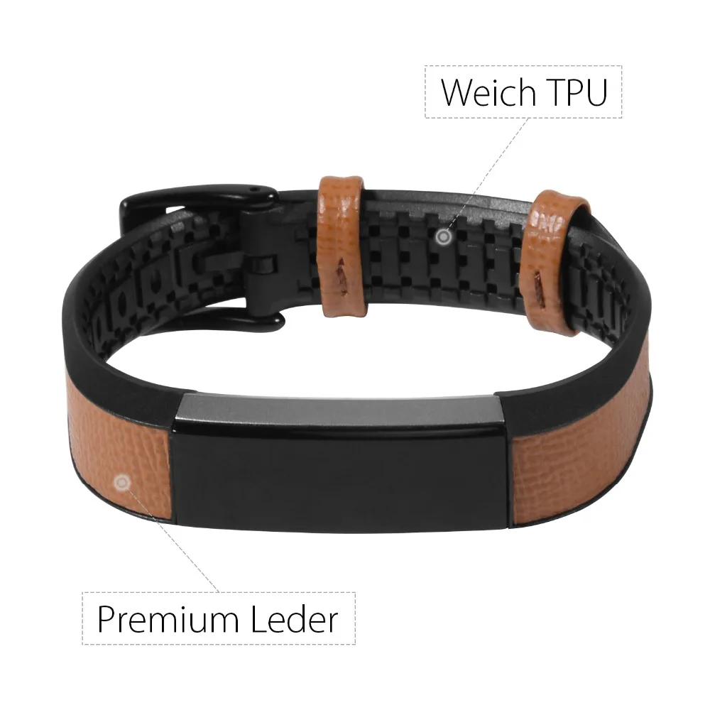 Пояса из натуральной кожи + ТПУ Смотреть ремешок Браслет Для Fitbit Alta/Alta HR для часов