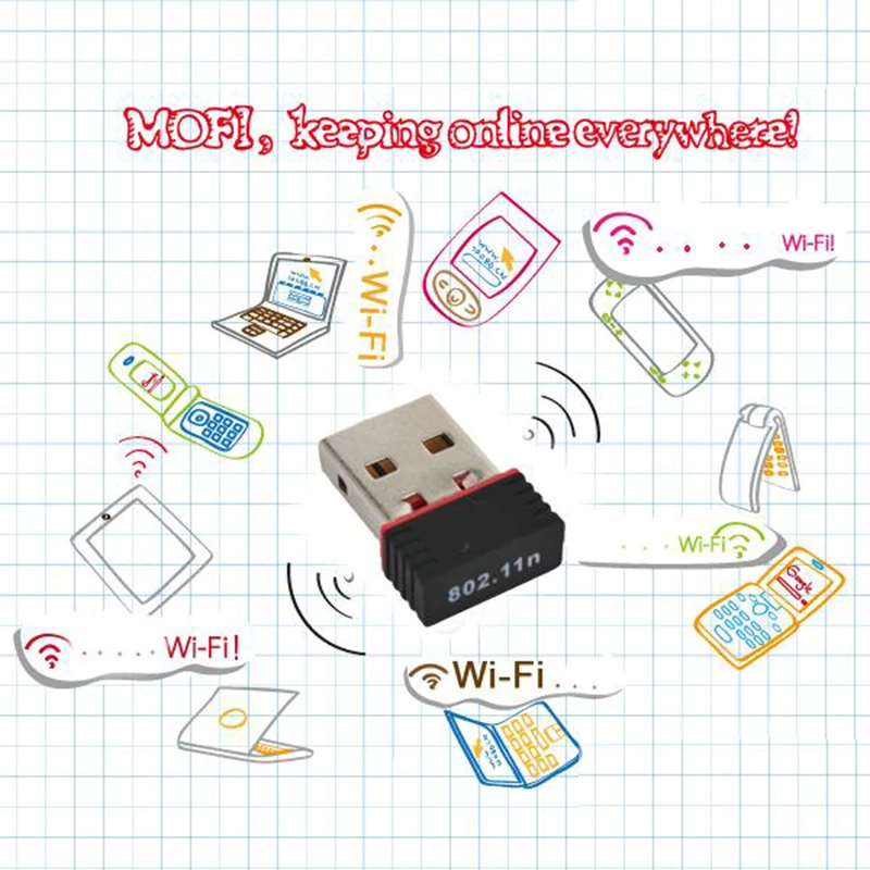 Kebidu 150 Мбит/с мини USB Wifi адаптер Антенна 2 0 Беспроводной приемник донгл сетевая