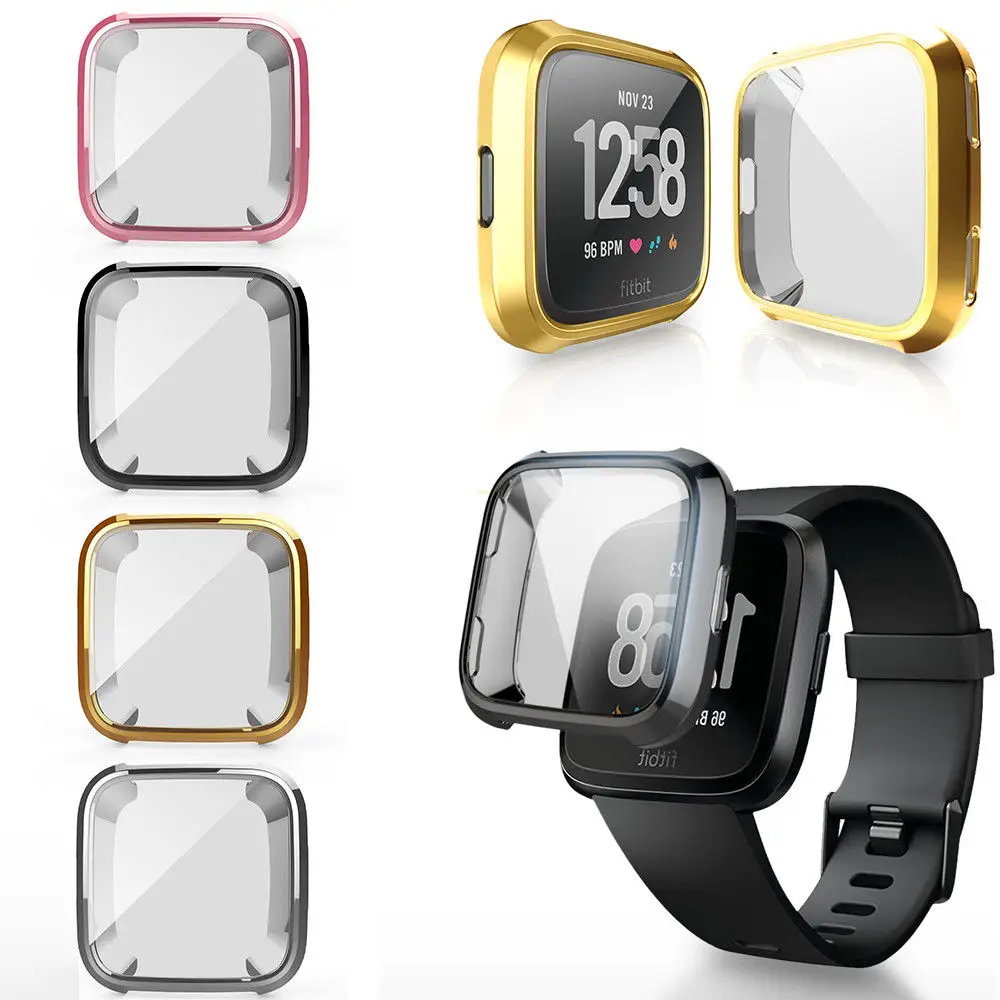 Ультратонкий силиконовый чехол для Fitbit Versa из ТПУ защитная рамка экрана умные