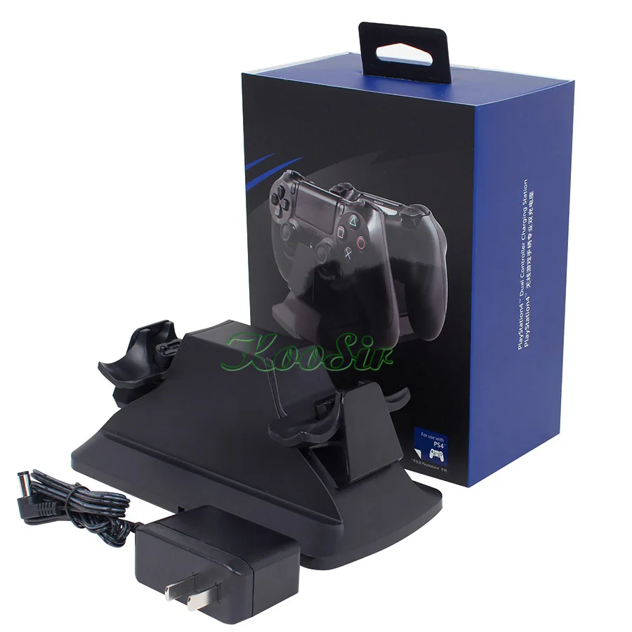 Черный PS4/PS4 SLIM/PS4 PRO контроллер супер быстрое зарядное устройство PS 4 джойстик зарядная станция с адаптером переменного тока для Playstation 4 игр - Цвет: Черный