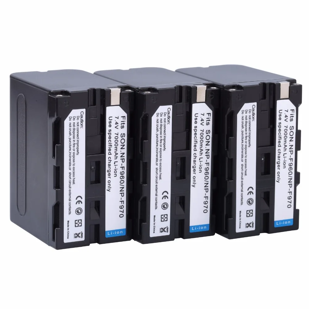 Probty 2 шт. 7000 мА/ч NP-F970 NP-F960 NPF960 NP F970 bateria аккумуляторы + Зарядное устройство для Sony