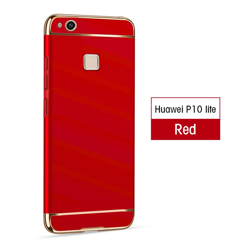 Red Роскошный защитный чехол 3 в 1 для huawei mate 10 P10 Plus P8 P9 lite V10 жесткий чехол для телефона huawei Honor 8 9 Lite 7X - Цвет: Red