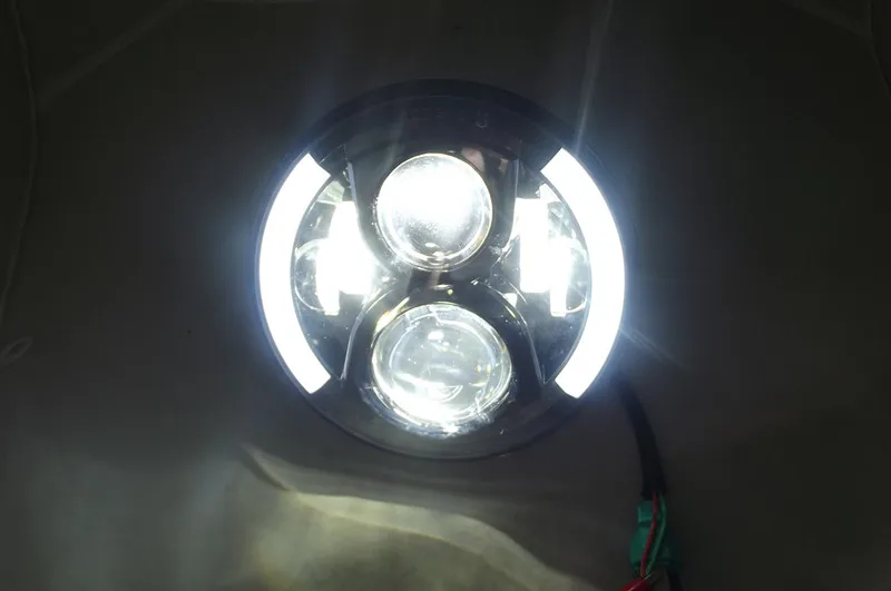 2 шт. 80 Вт " Halo светодиодные фары круглые 7 дюймов H4 Hi/Low Beam 7 дюймов светодиодные фары янтарные светодиодные фары для автомобиля Jeep Wrangler JK, TJ, C