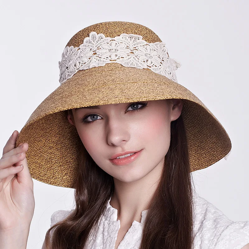 Женская соломенная шляпа с широкими полями в складку|ladies sun hat|straw hats womensun hat |