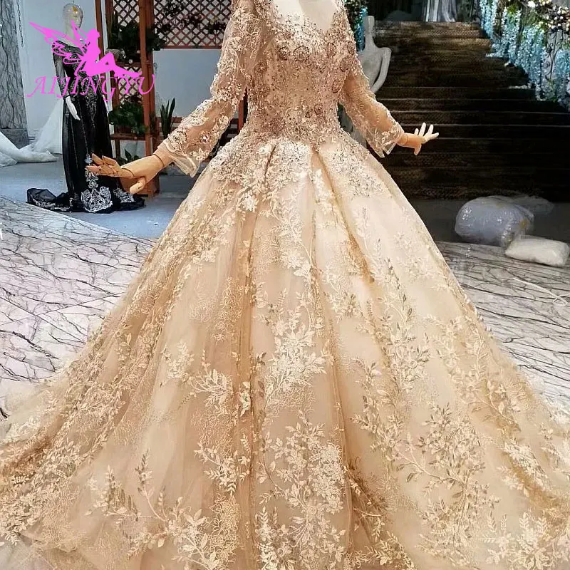 AIJINGYU Wedding Gown Designs Alibaba Gowns Hot Illusion Shiny Tule Best Sexy Top Vintage Bridal Dresses | Свадьбы и торжества