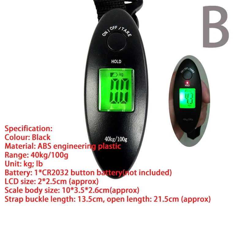 a2 Карман ручные весы 50 кг/10g ЖК-дисплей дисплей цифровые электронные ручной крюк балансировочное Взвешивание с Подсветка 20% DT6 - Цвет: a2