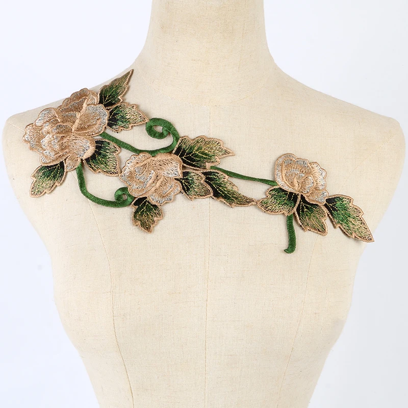 Новинка 1 вышитые кружевной воротник Кружевная аппликация на мотив патчи