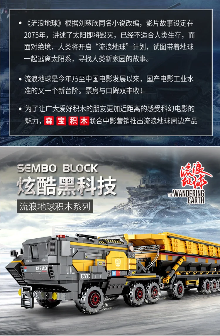 Technic Movie The wanding Earth 1535 шт. CN373 Cargotruck-Iron OreTruck 6 фигурок Кирпичи Строительные блоки игрушки Совместимые наборы