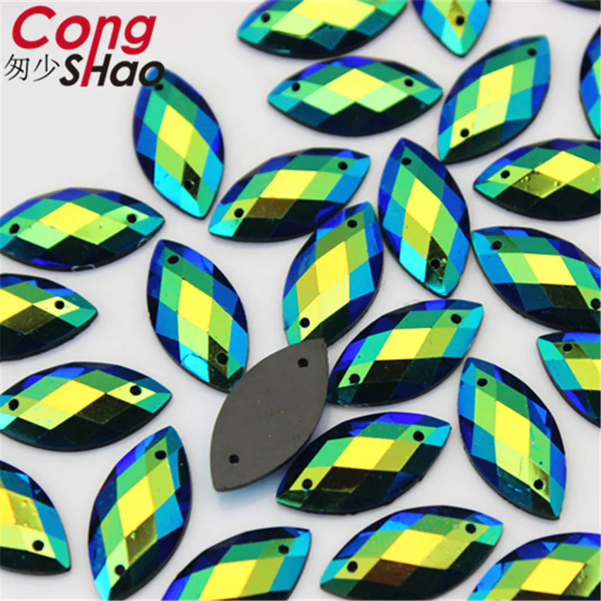 Цветные камни и кристаллы Cong Shao ZZ692 AB с конским глазом 100 шт. 9*18 мм стразы из смолы