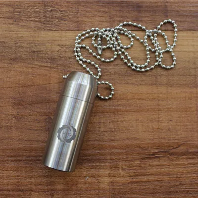 mini EDC снаряжение Открытый Кемпинг Водонепроницаемый Чехол Титан брелок контейнер шарик коробка таблетки чехол капсула Чехол Контейнер батареи - Цвет: mini
