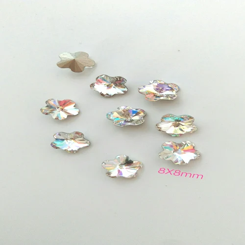 5pcs Super Glitter Crystal Nail Gems Oval Raindrop Diamond Shinny Stone Nail Art Rhinestone Jewelry Phone Manicure Tools - Цвет: 8X8 flower