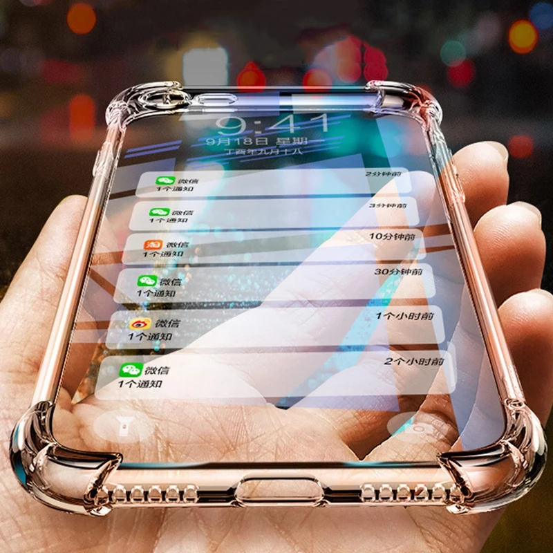 Мягкий прозрачный чехол из ТПУ противоударный Прозрачный для iPhone 7 8 6 6S Plus