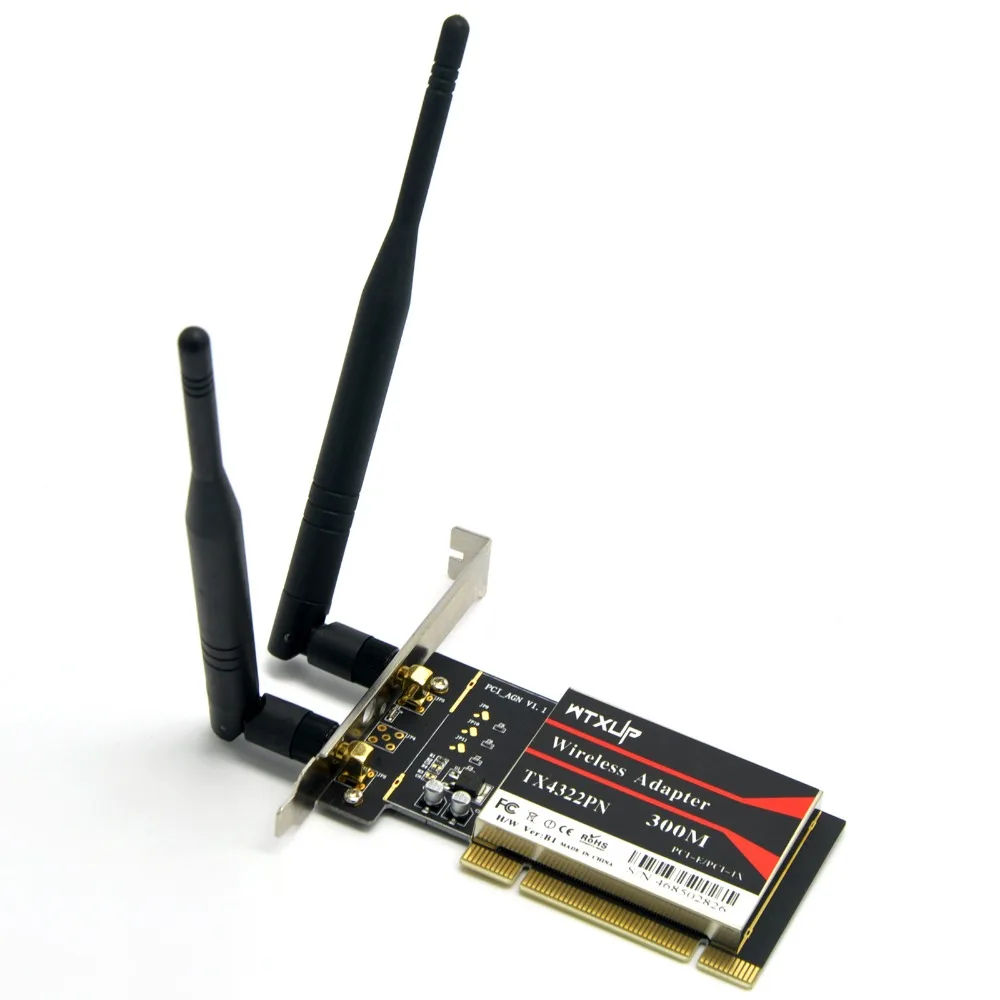 WTXUP Broadcom BCM4322 802.11n 300 Мбит/с Беспроводная PCI WLAN карта настольный WiFi адаптер для