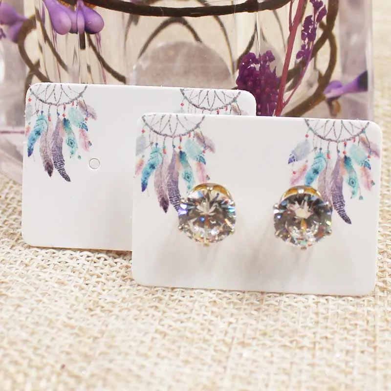 new arrival100pcs/lot Dreamcatcher Earrings Card Multi Designs Ear Studs Earring Display Packaging Rectangle Jewelry Cards | Украшения и