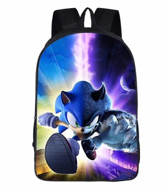 Школьный рюкзак в стиле аниме Sonic для мальчиков и девочек детский школьный с