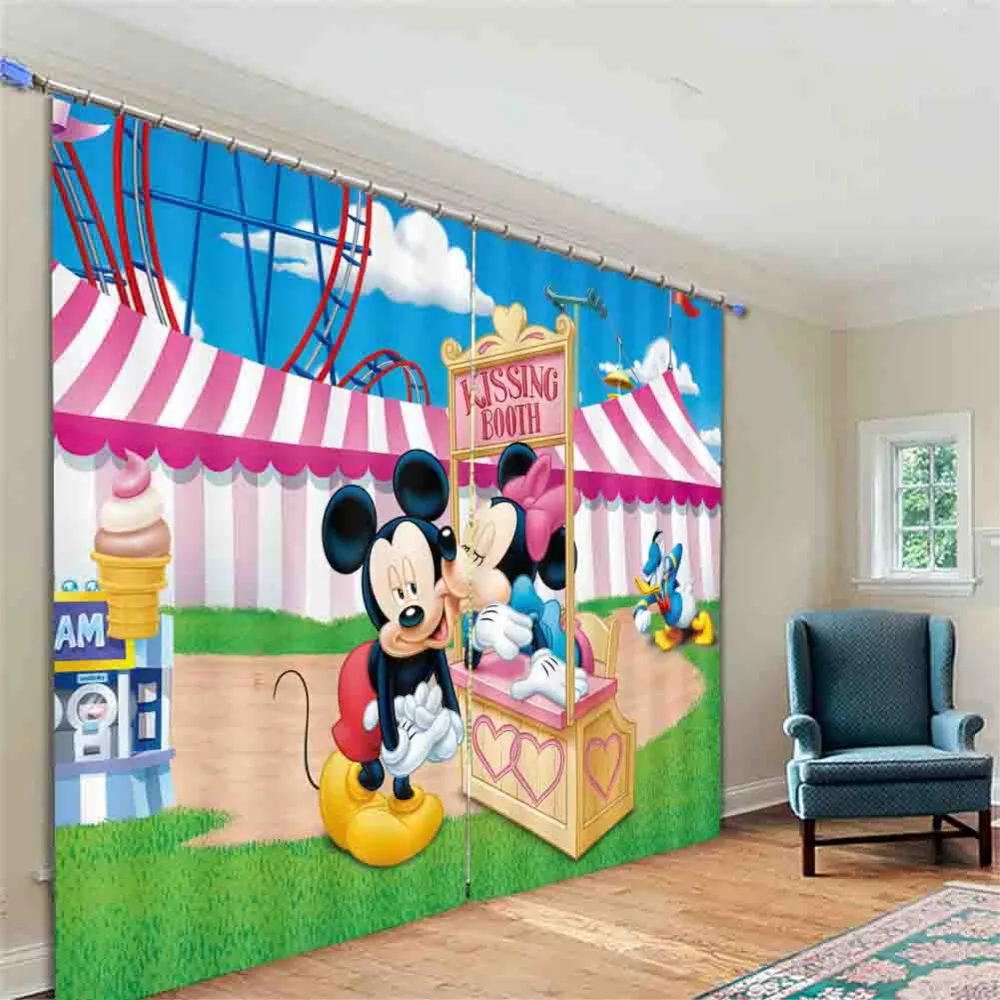 Микки Маус 3D занавески для окна гостиной спальни Rideaux Фабричный Индивидуальный