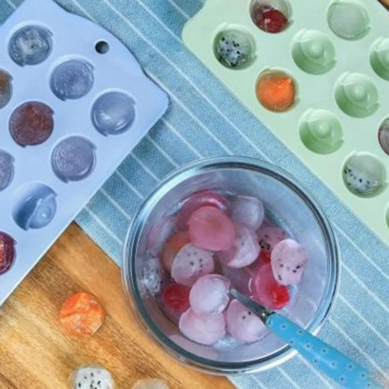 15 Grids Round Ball Shaped Ice Cube Silicone Mold Chocolate Pudding Mould Tray Fruit Cream Maker Kitchen Tools | Дом и сад
