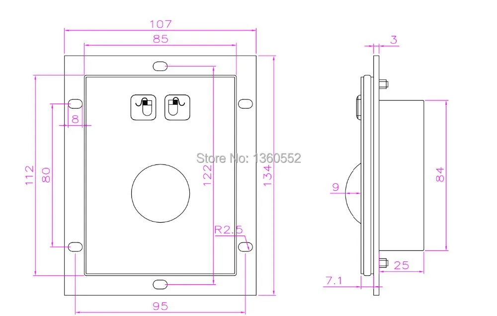 Металлический трекбол промышленной устройство-манипулятор нержавеющая сталь
