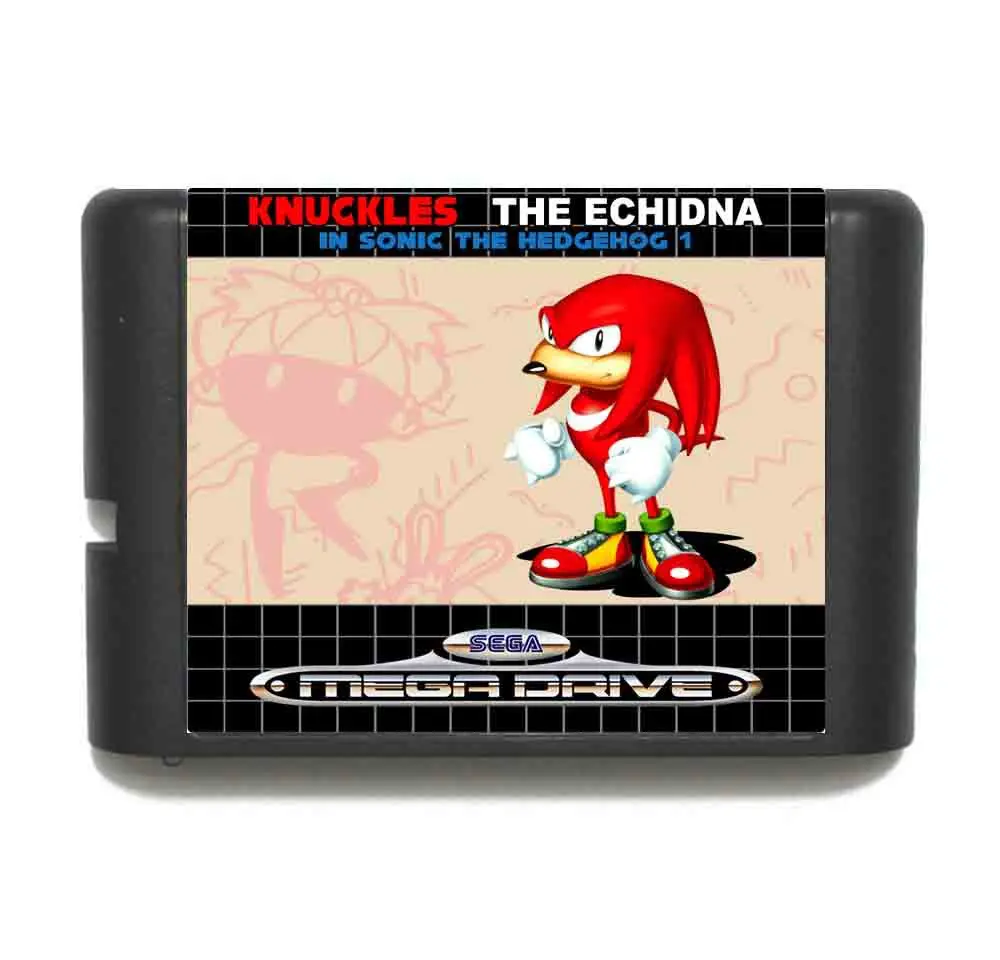 Knuckles The Echidna In Sonic The Hedgehog 1 MD 16 bit игровая карта для sega Mega Drive для Genesis