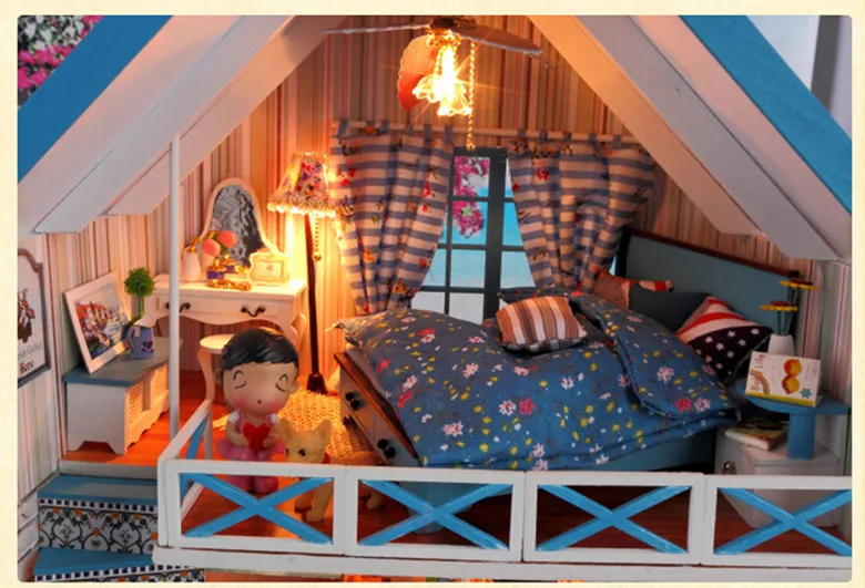 Новое поступление сделай сам большой деревянный кукольный дом Модель виллы 3D