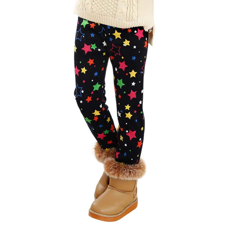 Для девочек Детские брюки Сезон зима осень весна с изображением цветного модным