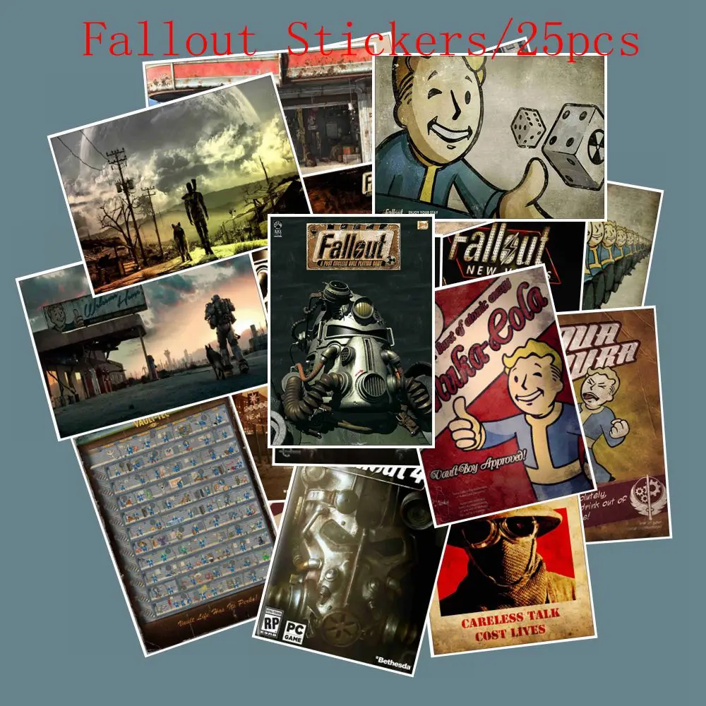 25 шт. игра Fallout наклейки для багажа ноутбука художественная живопись DIY плакат наклейки Водонепроницаемая игрушка для скейтборда - Цвет: M037(25PCS)