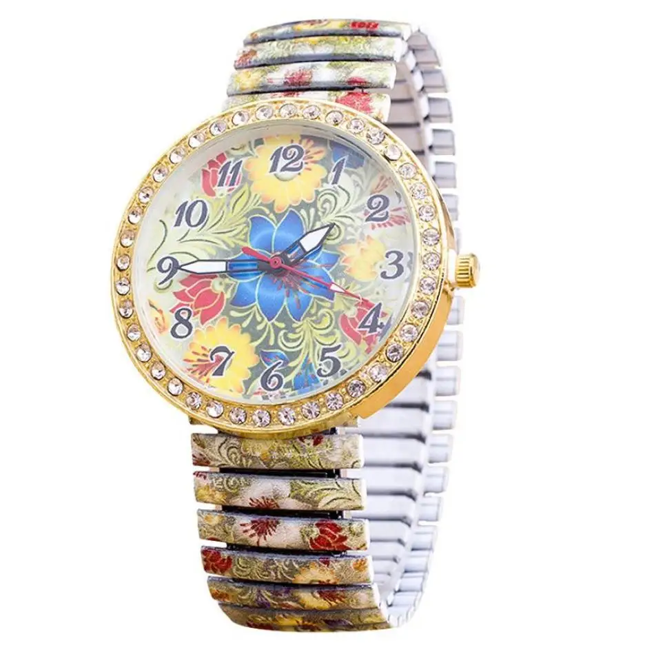 Роскошные женские часы Timezone #301 эластичные кварцевые наручные с цветочным