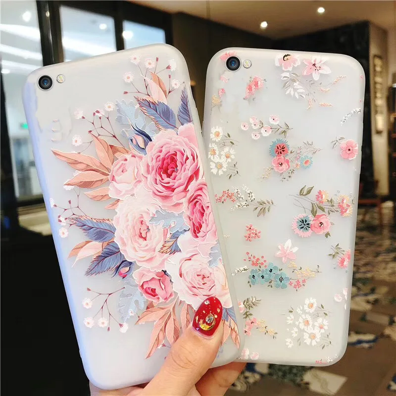 Милый 3D Рельефный цветочный чехол для Huawei P10 P20 P30 lite Honor 8 8X 8C 8S 9 10 20 Nova 2i 3 3i 5T Мягкий