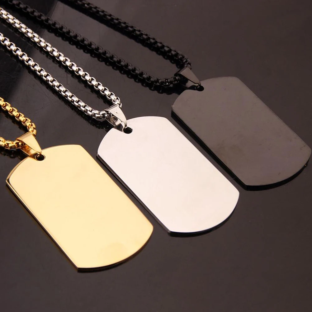 Армия Dog Tag настоящие мужские Титан Сталь кулон цепи Цепочки и ожерелья