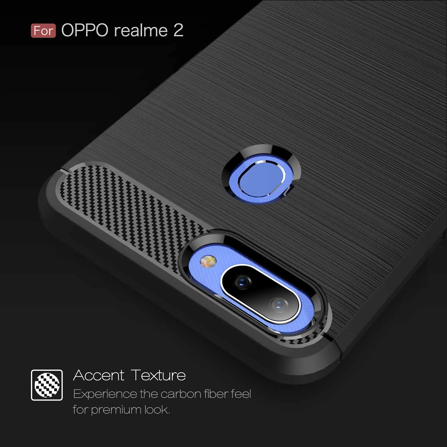 Wolfsay чехол из углеродного волокна для Oppo Realme 2 Чехол 6 &quotрезиновая броня