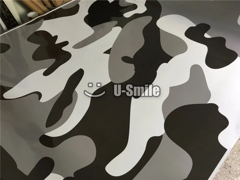 Jumbo Camo наклейка бомба виниловая обертка Черный Серый Белый Снег Камуфляж