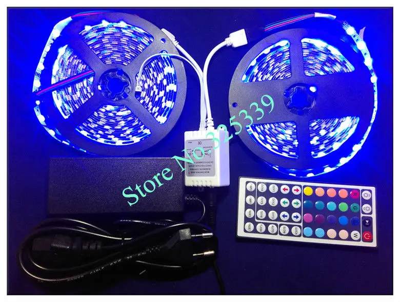1 комплект SMD 5050 60 светодиодный/м 10 м RGB светодиодный Лента Вспышка светильник светодиодный светильник не Водонепроницаемый RGB полосы+ 44-клавишный ИК-пульта дистанционного управления+ 6A Мощность адаптер