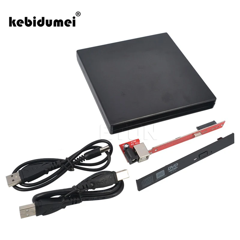 

kebidumei Computer accessories Portable USB 2.0 DVD CD DVD-Rom SATA External Case Slim for Laptop Notebook Wholesale