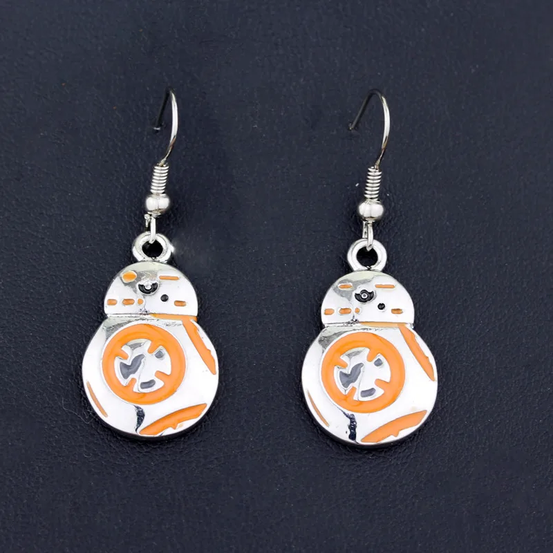 Фильм ювелирные изделия Звездные войны серьги робот BB-8 Штурмовик космический корабль «Сокол Тысячелетия» висячие серьги металлический сплав ювелирные изделия для женщин - Окраска металла: E041