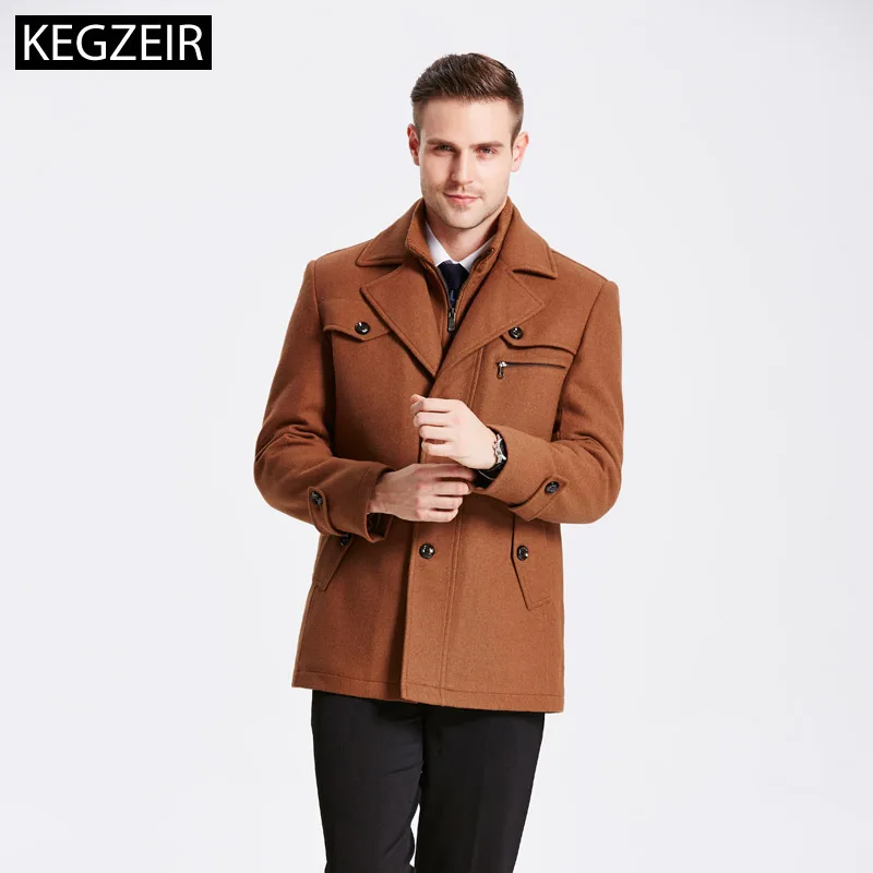 

2019 Winter Wool Coat Men Single Breasted Thick Mens Overcoat Casual Fashion Warm Long Jacket Men Plus Size 5XL Abrigo Hombre