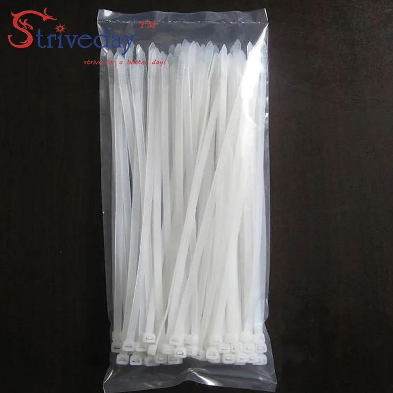 100pcs White Black 4*200mm Nylon cable ties high quality Self-locking Cable Wiring Accessories Ties Environmental | Обустройство дома