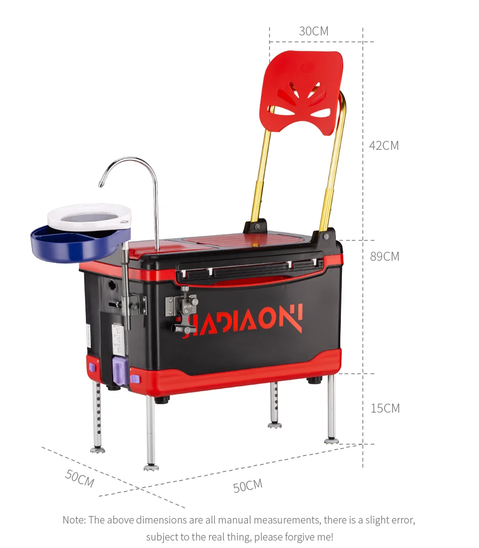 JIADIAONI 30L 5.5kg Plastic Multifunction Fishing Tackle Boxes Portable Fishing Box Seat