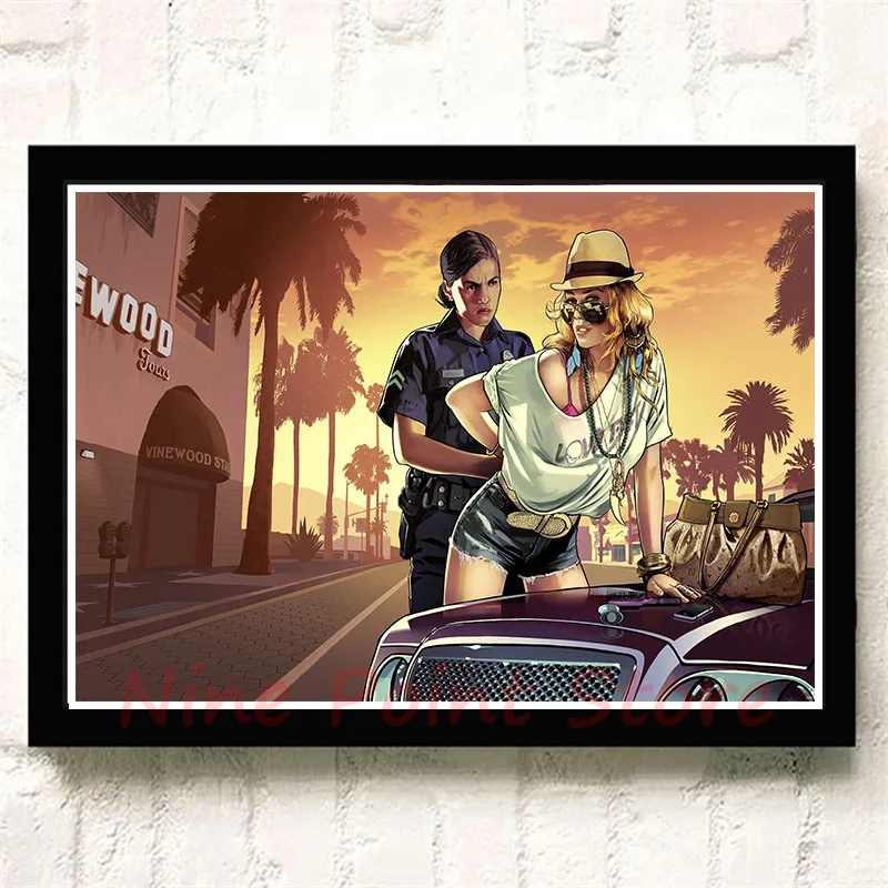 GTA Grand Theft Auto San Andreas бумага с покрытием Плакат Бар Кафе гостиная столовая стены бескаркасные