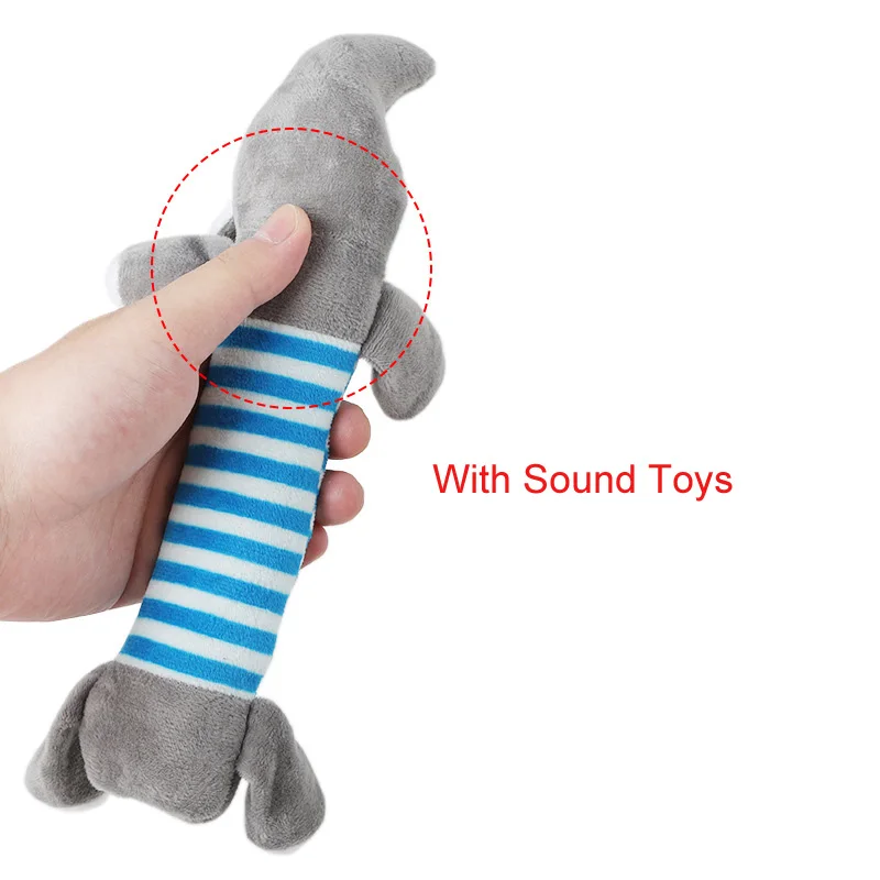 27cm Long Soft Plush Dog Toys Interactive Cartoon Duck Pig Elephant Pet Dog Squeak Toys