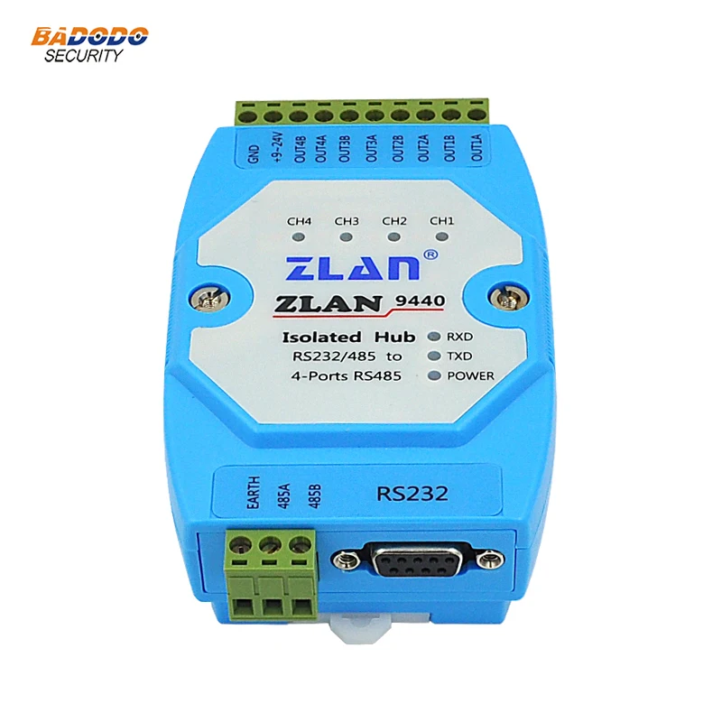 4 портовый промышленный изоляционный концентратор ZLAN9440 RS485 устройство изоляции 1