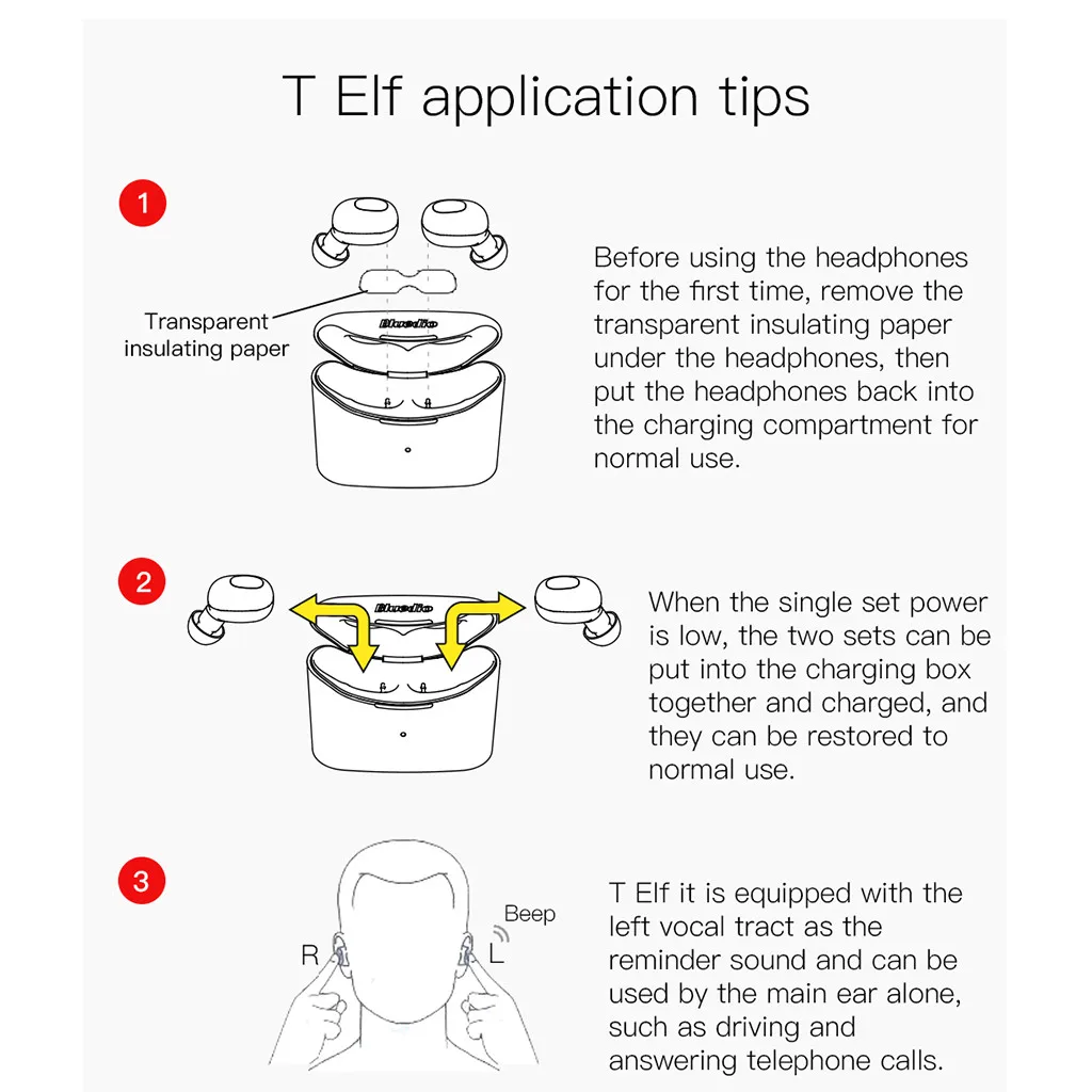 VOBERRY Bluedio T-elf Мини Bluetooth спортивная Гарнитура наушники Bluetooth 3D стерео беспроводные наушники с зарядным устройством 118A