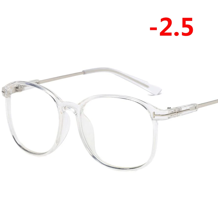Myopia 250 0,5-1,0-1,5-6,0 анти-синий светильник очки Близорукость ретро прозрачная и черная оправа очки по рецепту для унисекс - Цвет оправы: Myopia 250