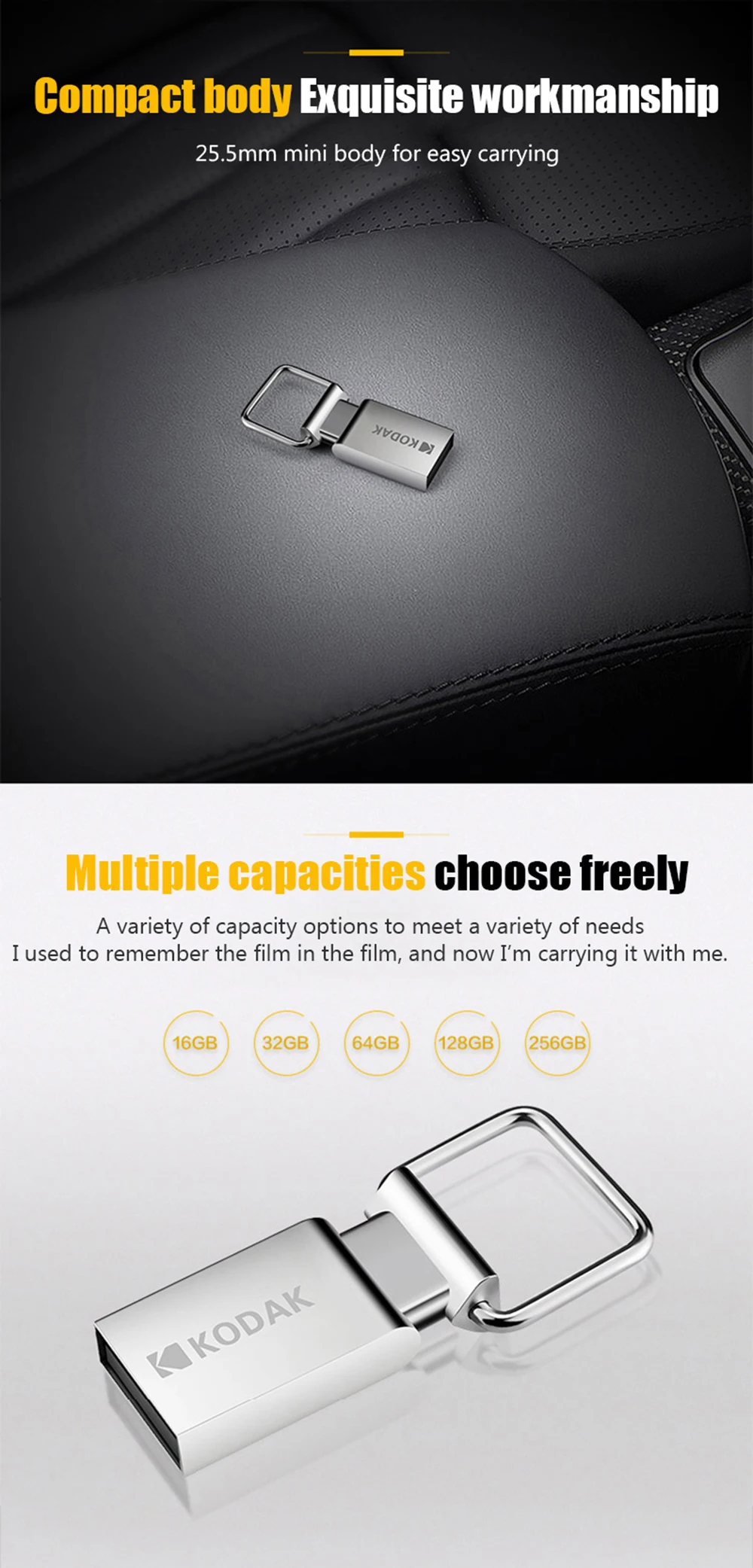 Kodak K112 мини металлический флеш-накопитель 16 Гб USB флеш-накопитель 32 ГБ флеш-карта памяти 64 ГБ U диск USB2.0 Флешка cle usb