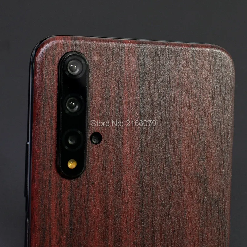 For Huawei Honor 20 20i 10i 30 30S Pro Plus Rear Back 3D Imitation Wood Grain Protection Skin Decal Sticker Film (Not a Case) images - 3
