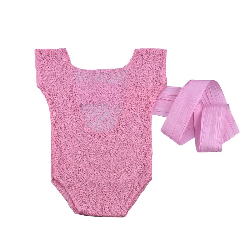 2018 Newborn Photography Props Baby Romper Studio Accessories Backless Tie Lace Girls Outfit Gift 0-6M | Детская одежда и обувь