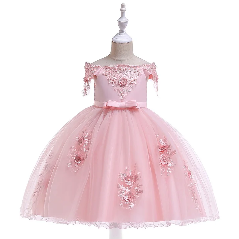 High grade Kids Party Dress Flower Girls Shoulderless Beading Lace princesse evening Dresses girls dresses kids dress | Детская одежда