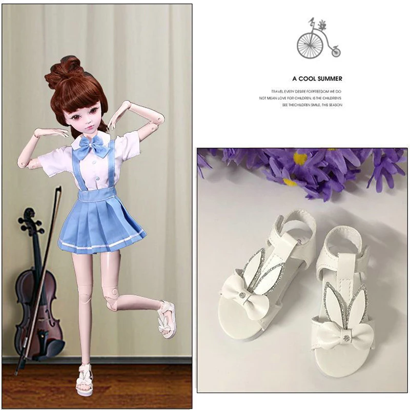 Мини модные кожаные сандалии для девочек Кукольная обувь ног 7 см 1/3 Bjd Аксессуары