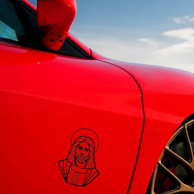 

YJZT 13.2CM*17.8CM JESUS Vinyl Car Motorcycle Sticker Decals Black/Silver C13-000342