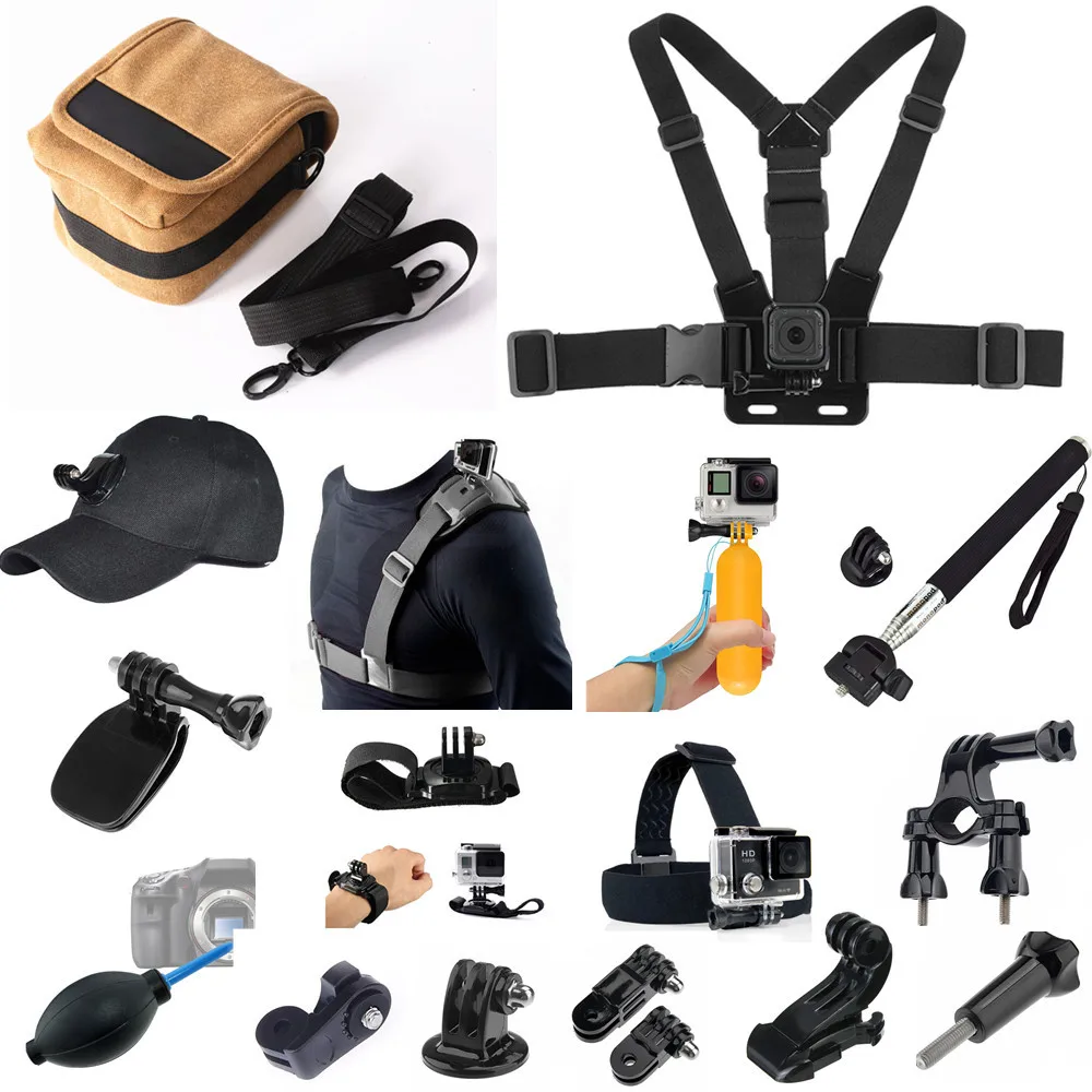 Khaki 12 в 1 Набор аксессуаров для Nikon KeyMission 360 170 80 Gopro Hero 8 7 6 Black 5 4 3 Drift Innovation Stealth 2 HD Ghost-S - Цвет: Khaki